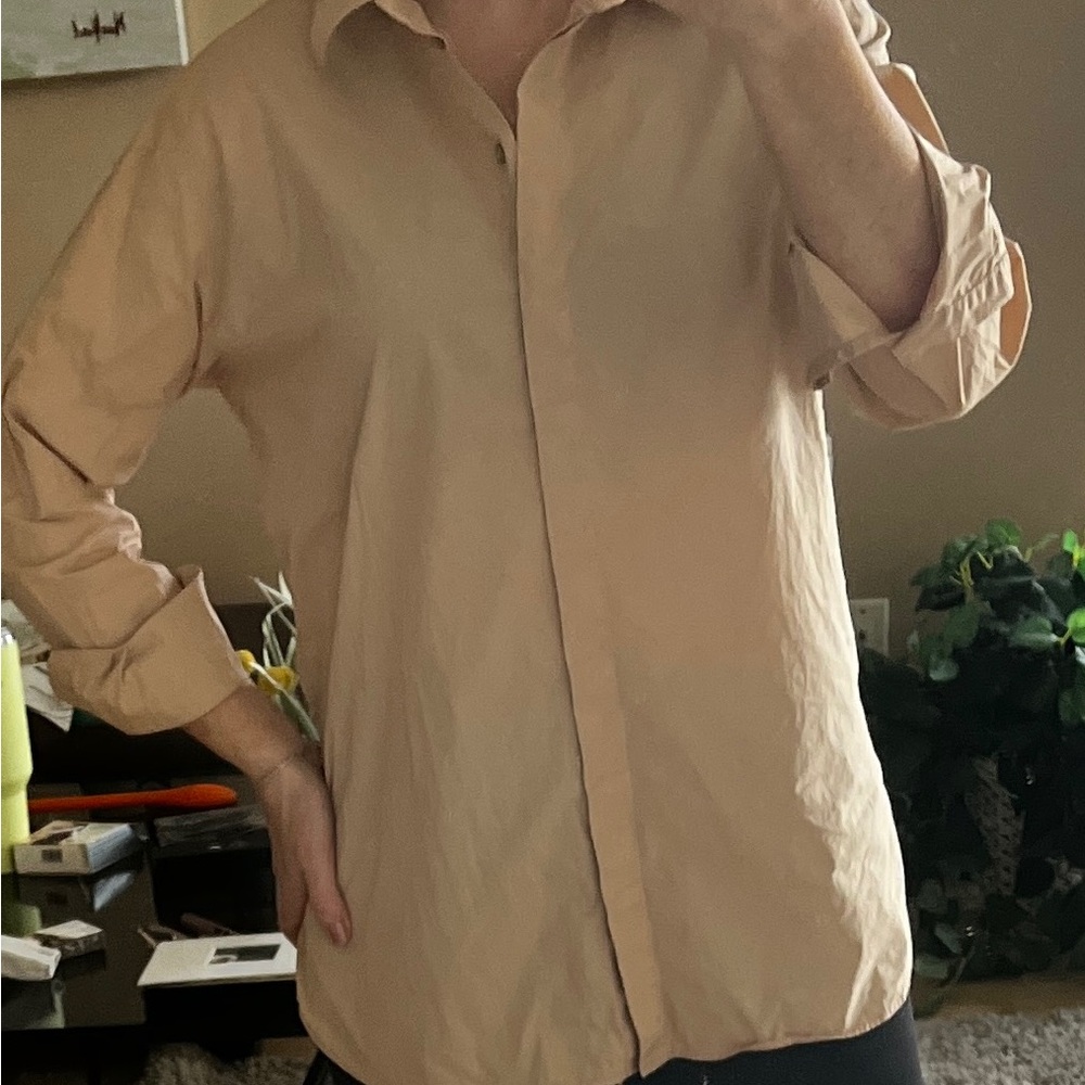 Beige Button-Up Shirt
